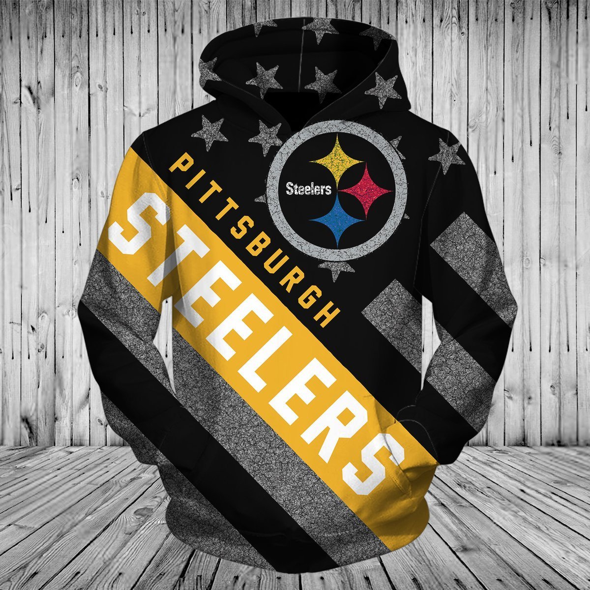 STEELERS 3D HOODIE FLAG4