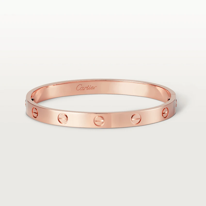 Cartier Rose Gold Full Diamond Love Bracelet Size 17 B6040617 For Sale at  1stDibs | cartier bracelet size 17, size 17 bracelet cartier