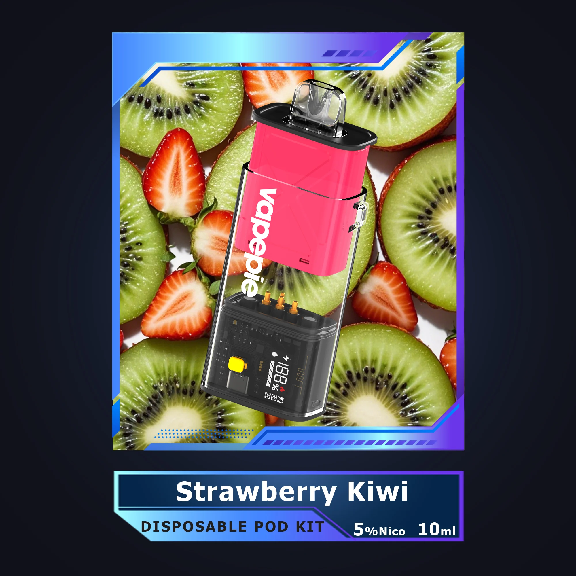 Strawberry Kiwi-Vapepie Disposable Pod 10000 PUFFS