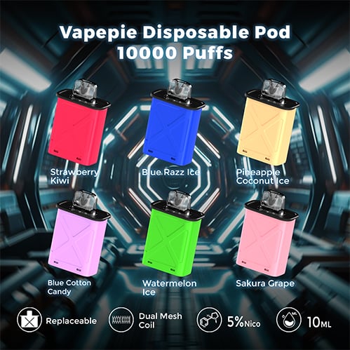 Vapepie Disposable Pod Kit 10000 Puffs：Different flavors can be changed anytime, anywhere vape device with interchangeable pods