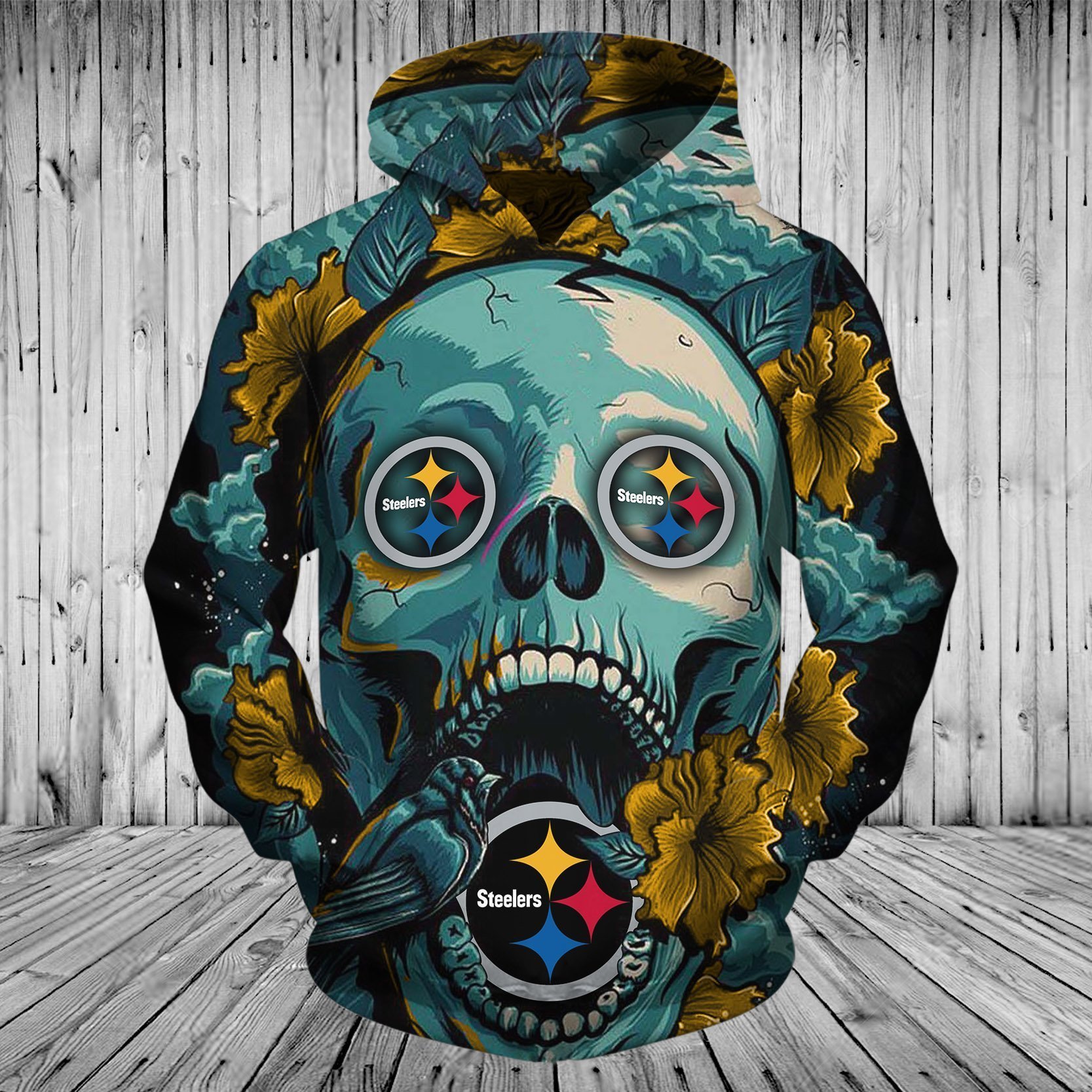 STEELERS 3D HOODIE FLOWER 23