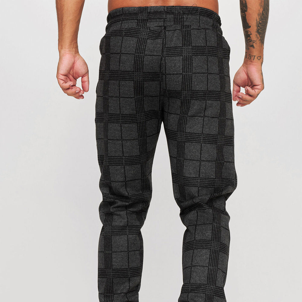 Castillotigo™ Pantalones elásticos informales con estampado de cuadros a la moda para hombre