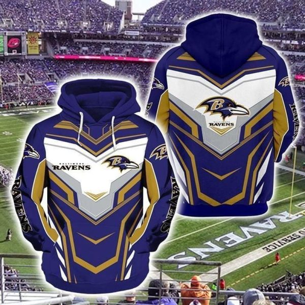 BALTIMORE RAVENS 3D HOODIE SKULL 108