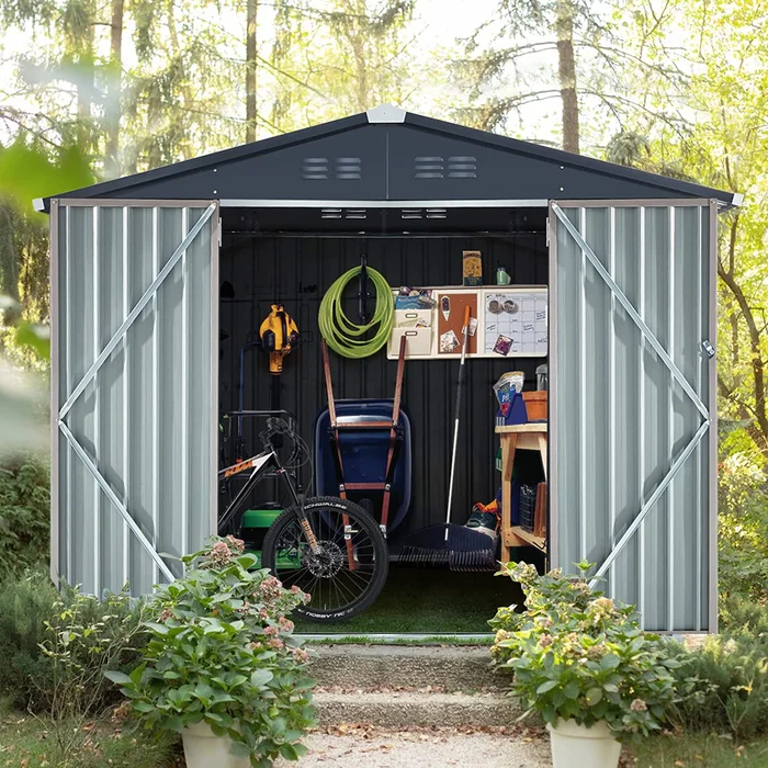 8 Ft. W x 6 Ft. D Metal Storage Shed
