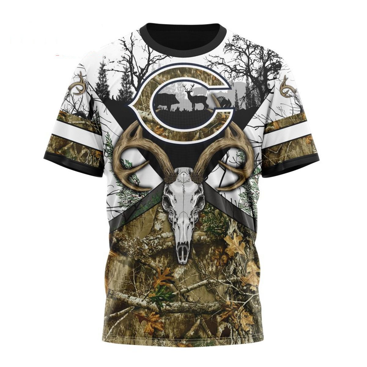 CHICAGO BEARS DEER SKULL AND FOREST 3D HOODIE