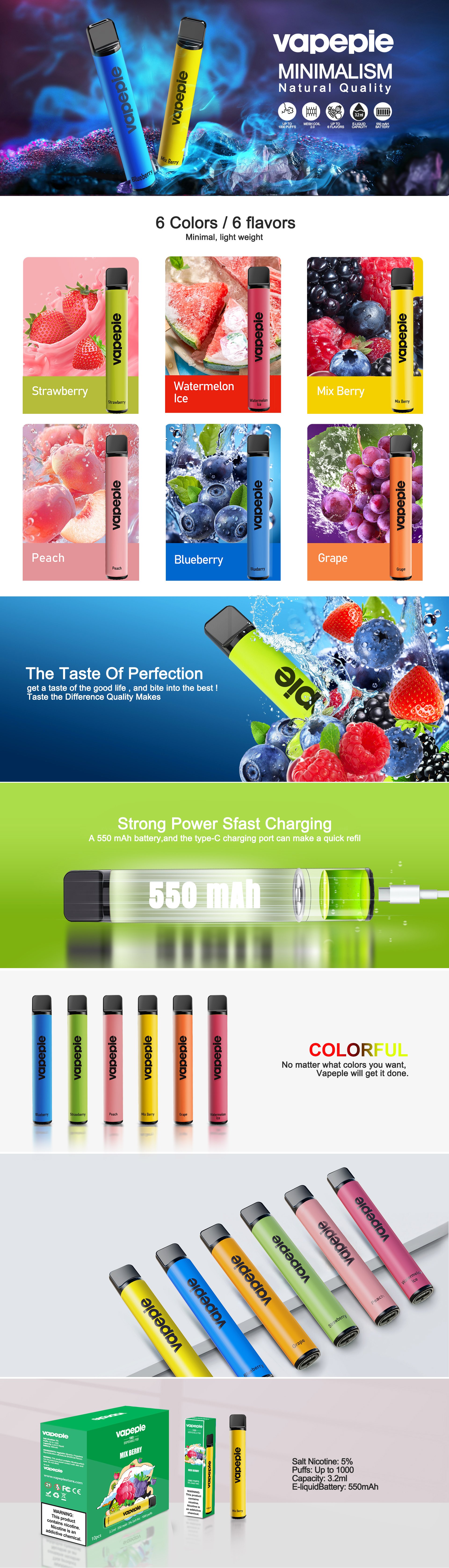 Vapepie 1000 Puff Mini Pen