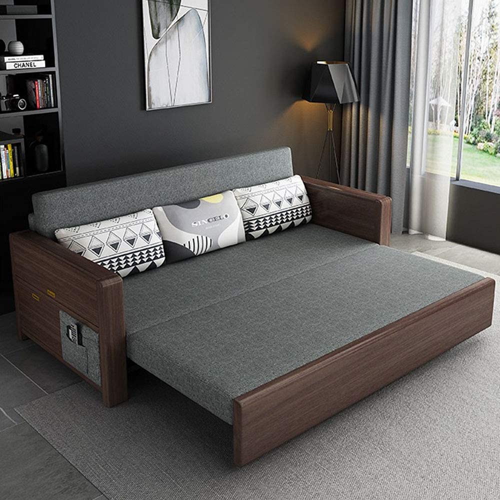 Sofá cama multifuncional de madera maciza 2.08M