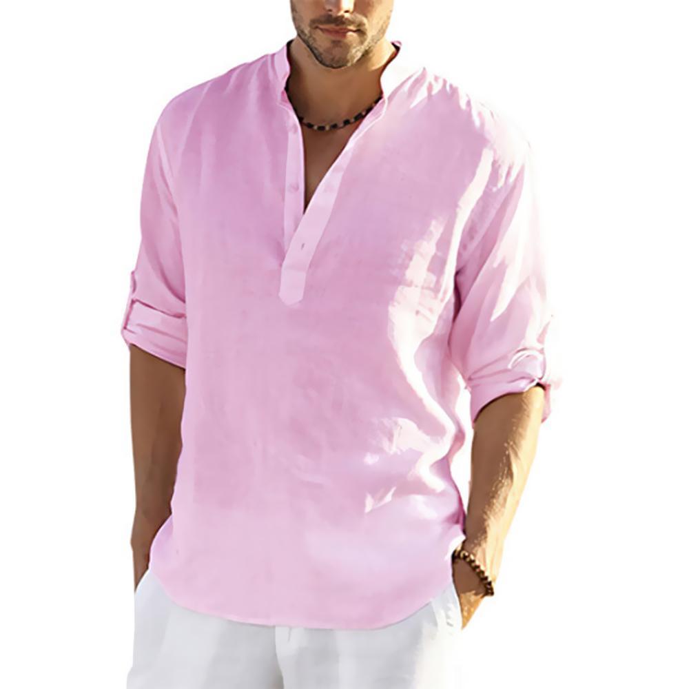 Higomore™ Men's Cotton & Linen Long Sleeve Hippie Casual Beach T-Shirt