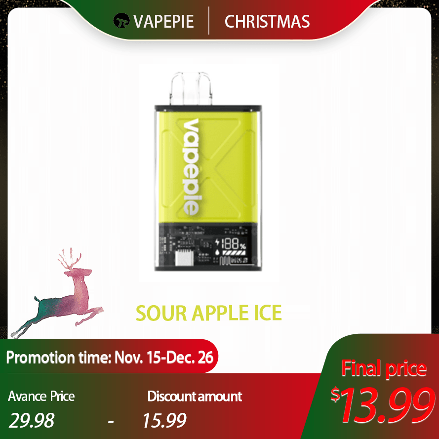 🎅Vapepie FV 12000 PUFFS---Sour Apple Ice