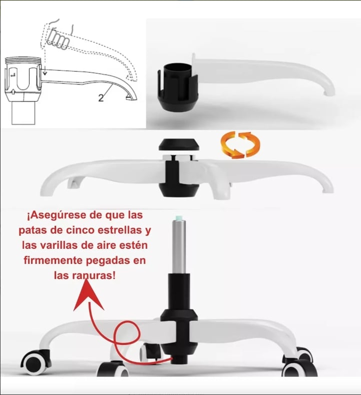 Silla de oficina ergonómica - estilo moderno con reposacabezas y reposabrazos regulables y respaldo regulable