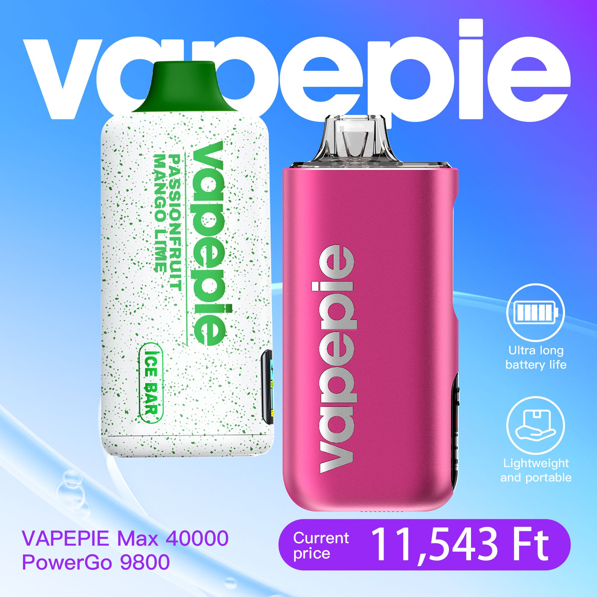 🔥 VAPEPIE Max 40000 + PowerGo 9800 – Limitált Prémium Páros Csomag