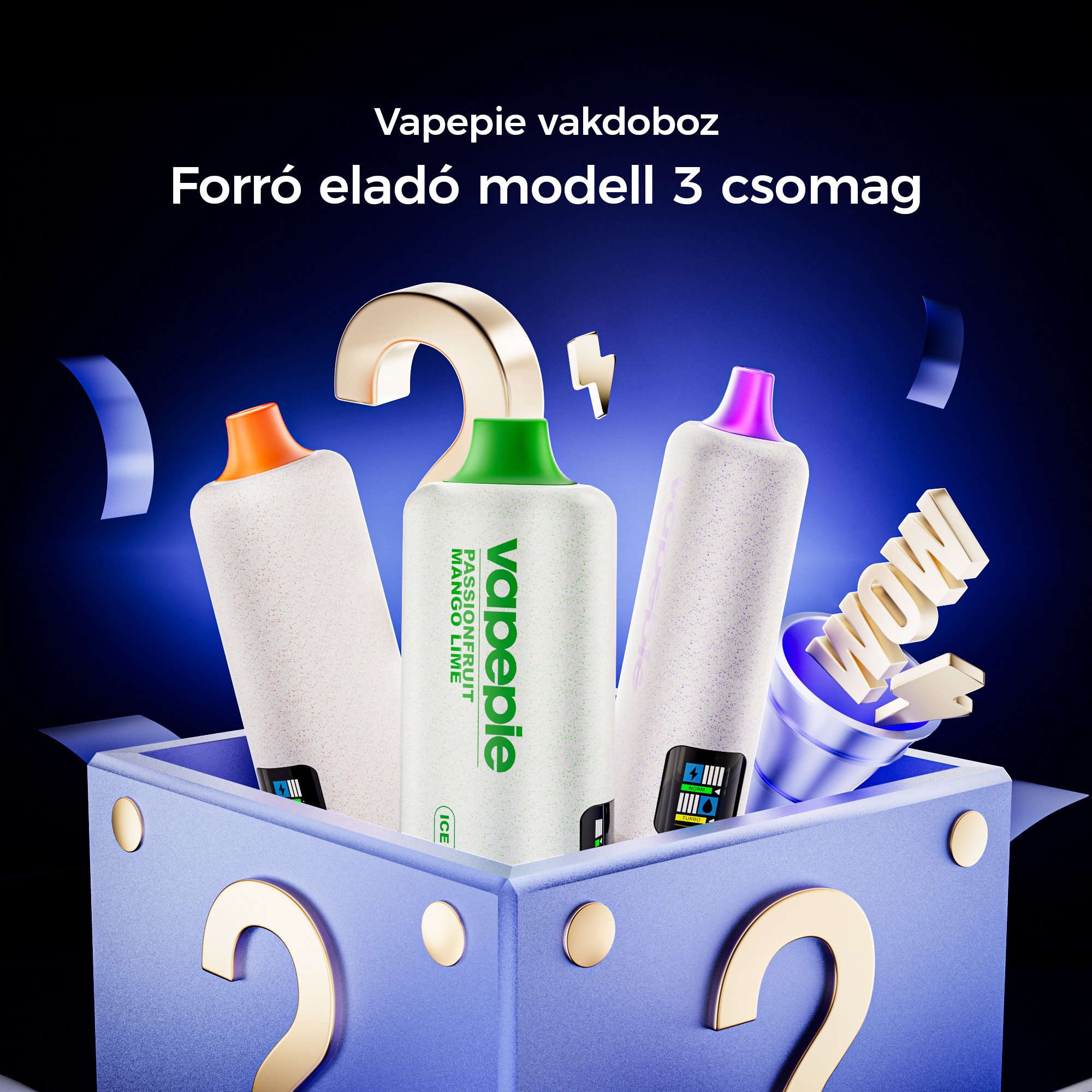 🎁3 darabos meglepetésdoboz---VAPEPIE PowerGo 9800 PUFFS