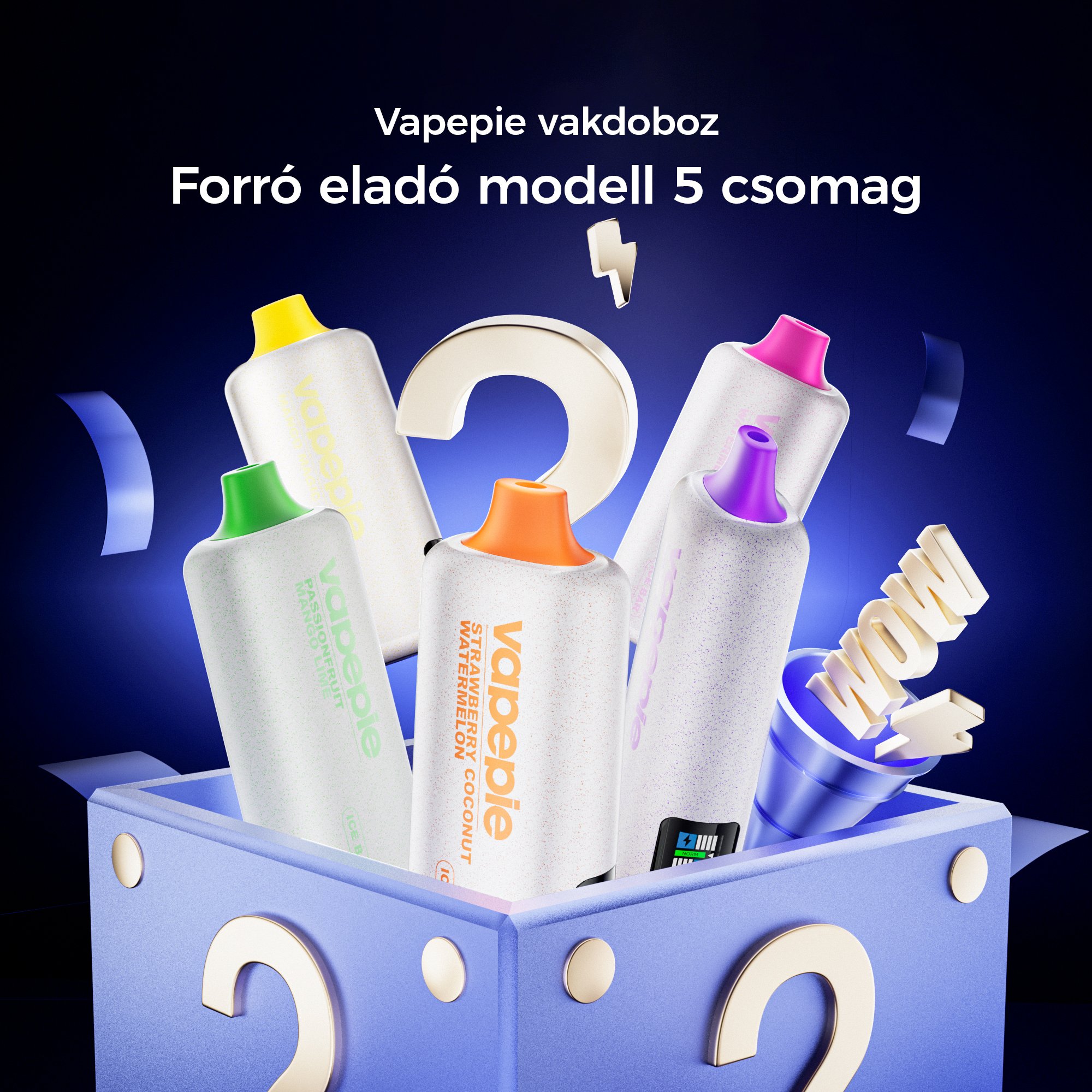 💎5 darabos meglepetésdoboz---VAPEPIE PowerGo 9800 PUFFS