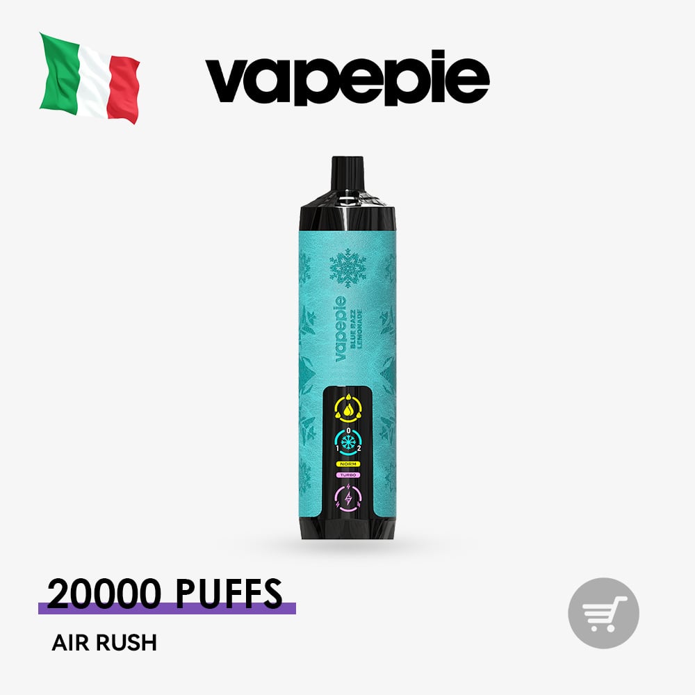 VAPEPIE AirRush 20000 Slukkos Eldobható E-cigi – Hosszú Élettartamú, Vízpipás Tüdőszívás Élmény