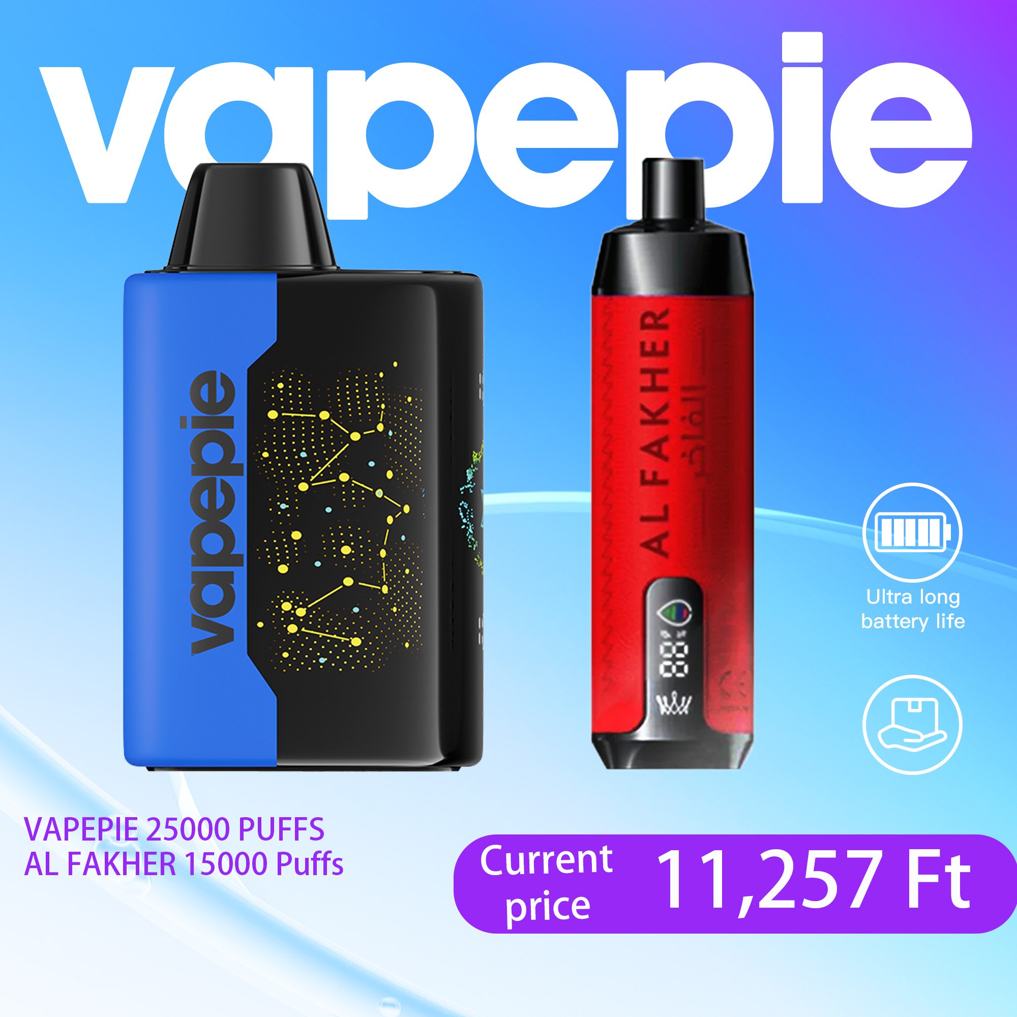 🔥VAPEPIE 25000 PUFFS +AL FAKHER 15000 Puffs – Limitált Prémium Páros Csomag