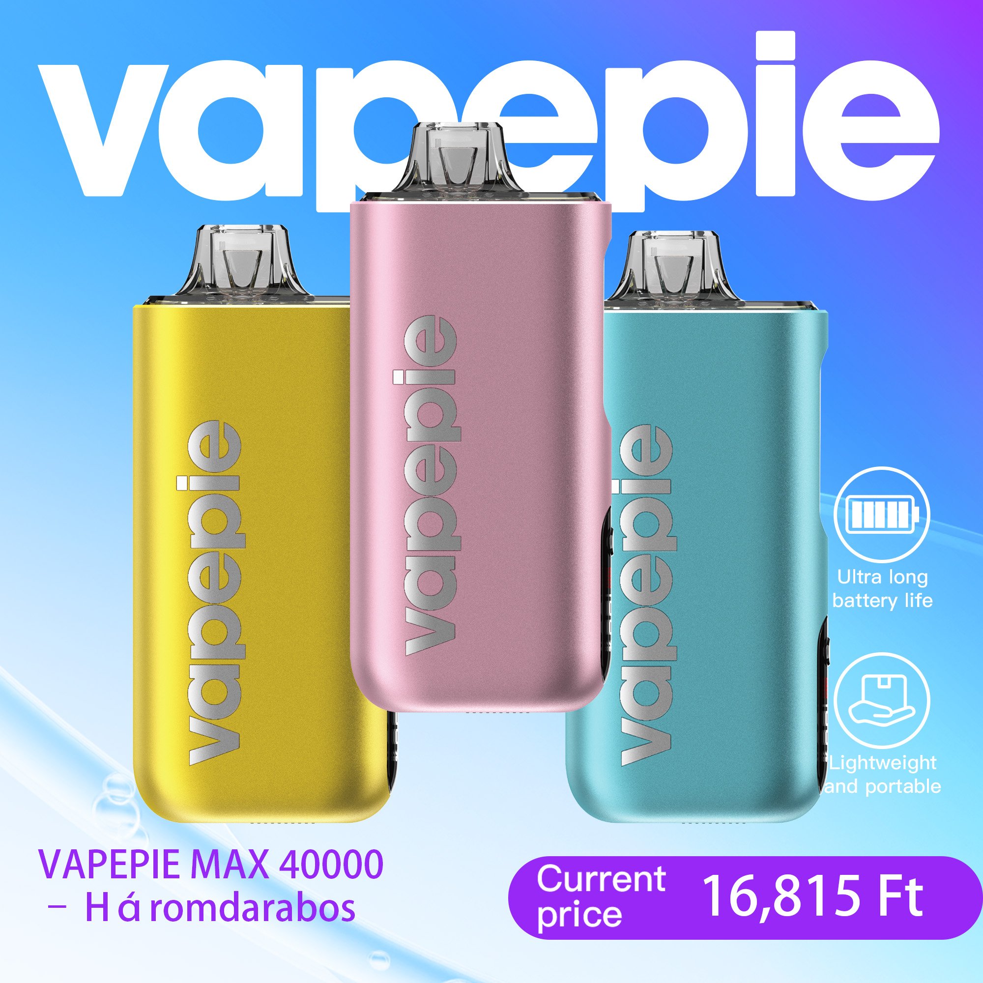 🏆VAPEPIE MAX 40000–Háromdarabos, választható ízesítésű szett a Vapepie-hu rajongóinak!