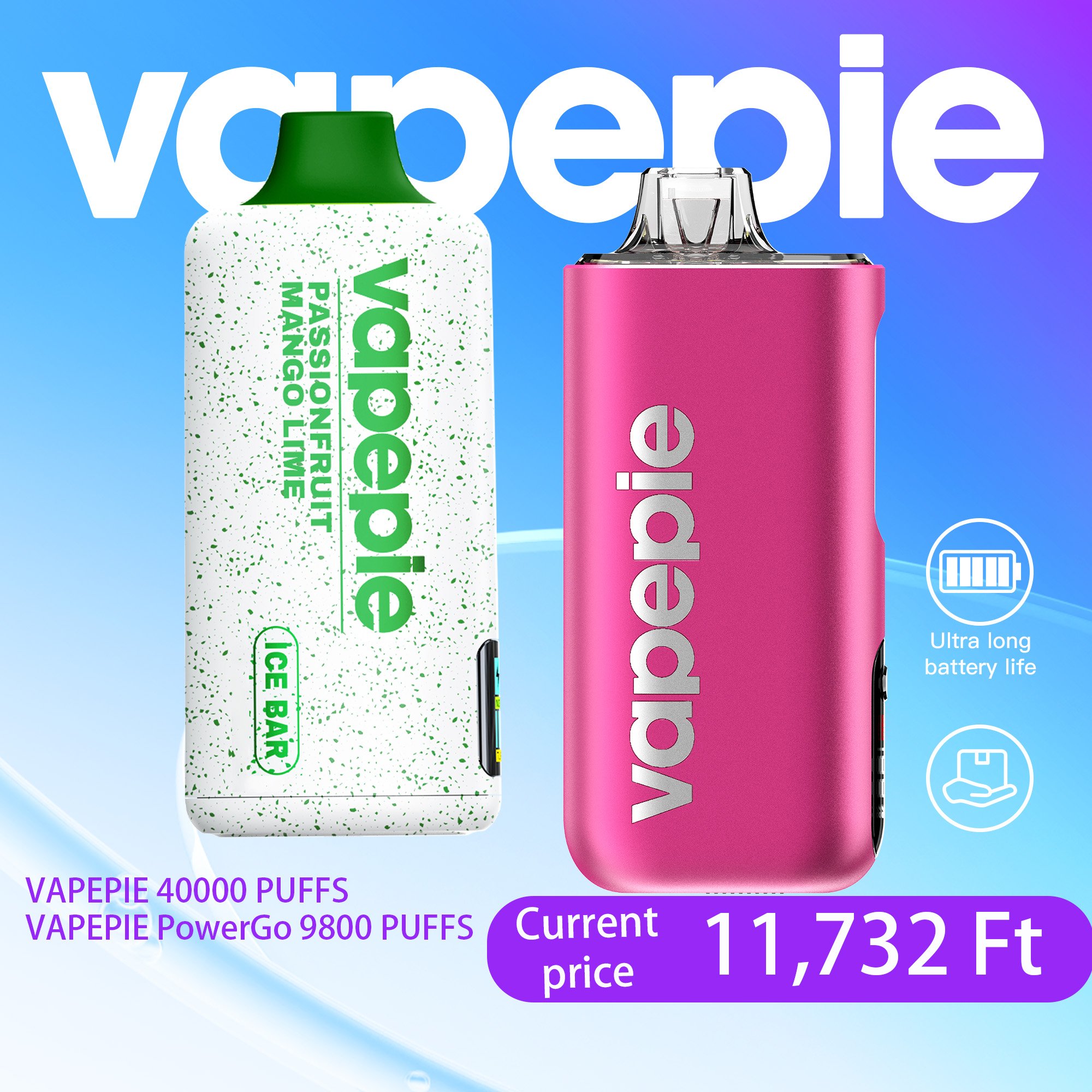 🔥 VAPEPIE Max 40000 + PowerGo 9800 – Limitált Prémium Páros Csomag