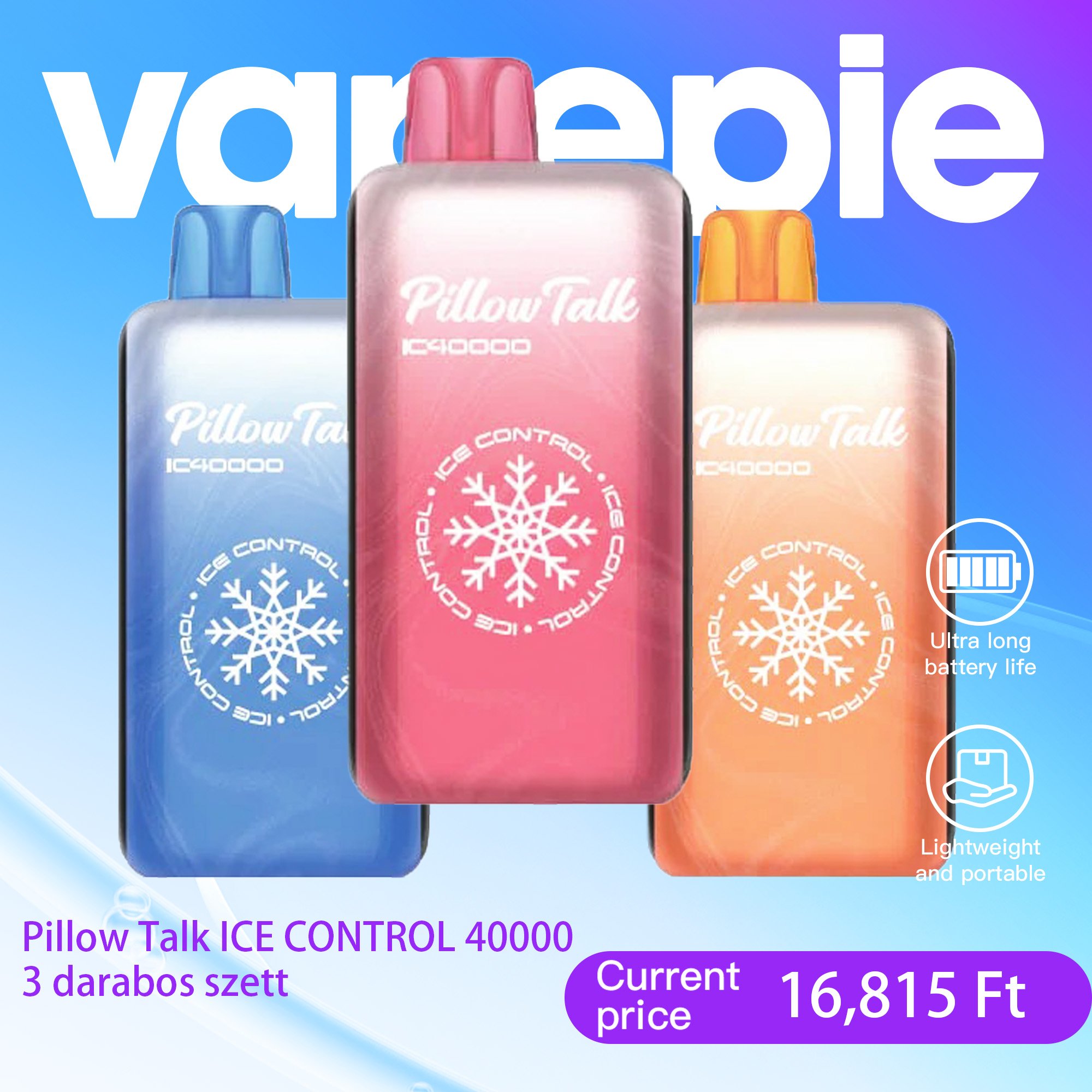 🏆Pillow Talk ICE CONTROL 40000 –Kedvezményes 3 darabos csomag,többféle íz közül választhatsz!