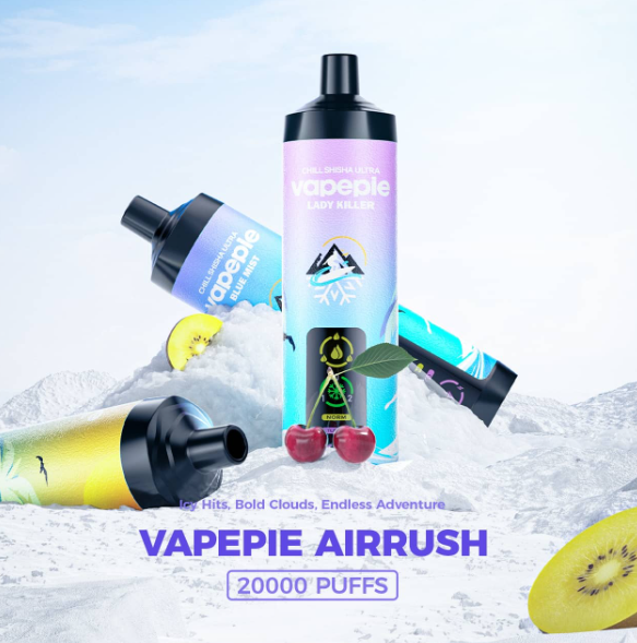 VAPEPIE AirRush 20000 Slukkos Eldobható E-cigi – Hosszú Élettartamú, Vízpipás Tüdőszívás Élmény