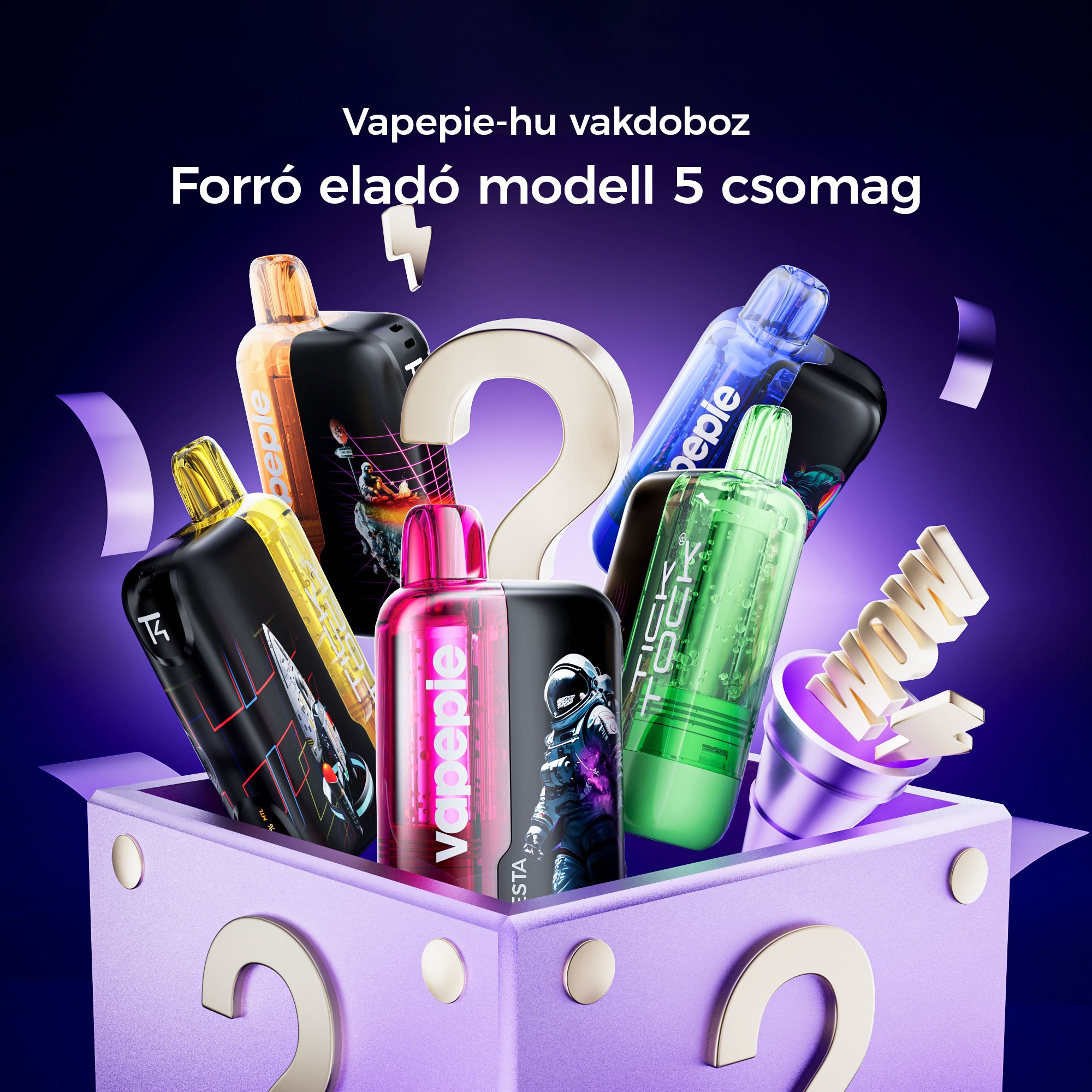 🎁5 darabos meglepetésdoboz--VAPEPIE x TK Ultra Phantom 30000 PUFFS