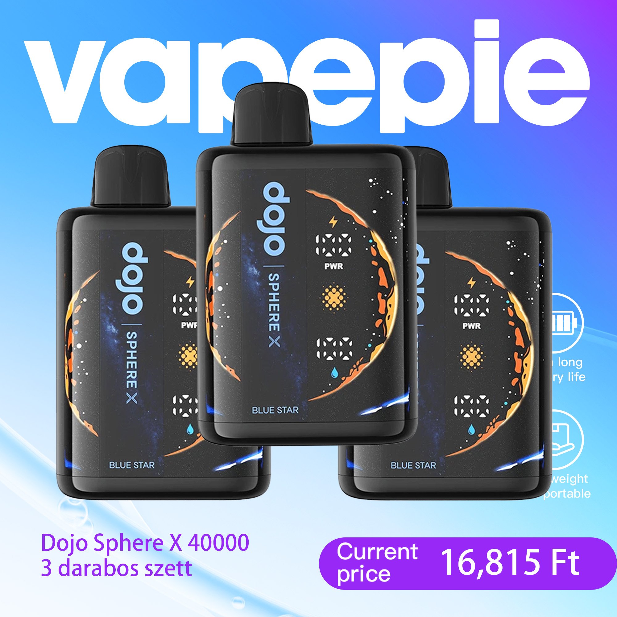 🏆Dojo Sphere X 40000 Puffs –Kedvezményes 3 darabos csomag,többféle íz közül választhatsz!