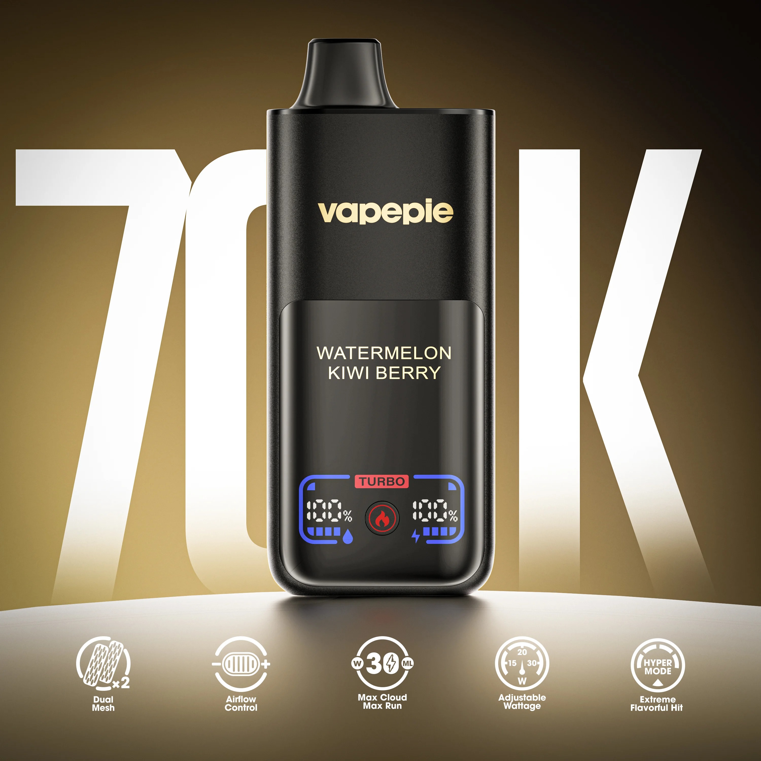 VAPEPIE Mega 70000 PUFFS-óriási gőz és hosszan tartó teljesítmény