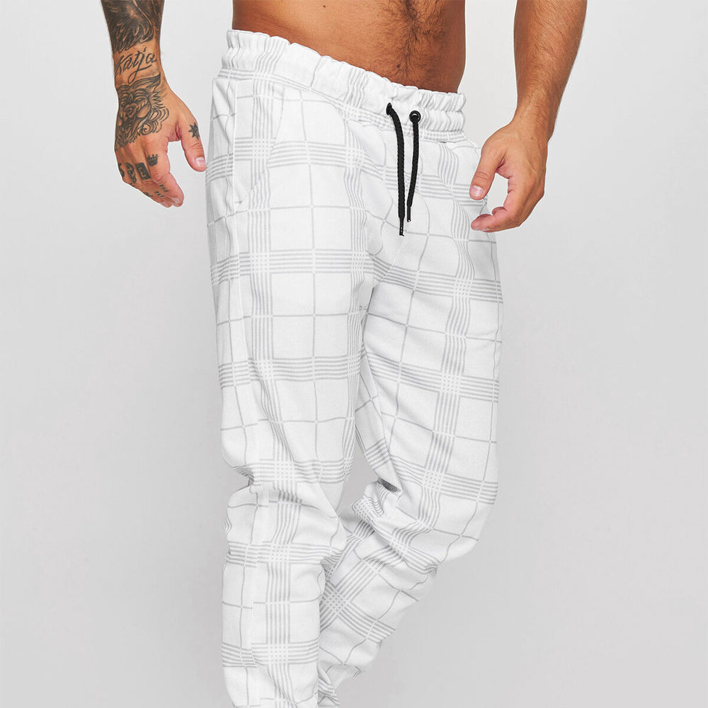 Castillotigo™ Pantalones elásticos informales con estampado de cuadros a la moda para hombre