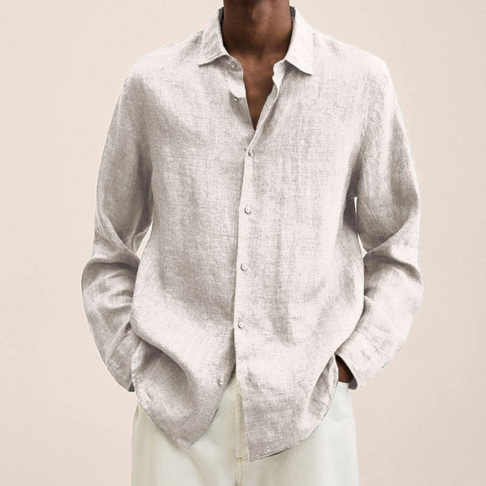 Castillotigo™ Camisa de lino de algodón cómoda estilo casual para hombre