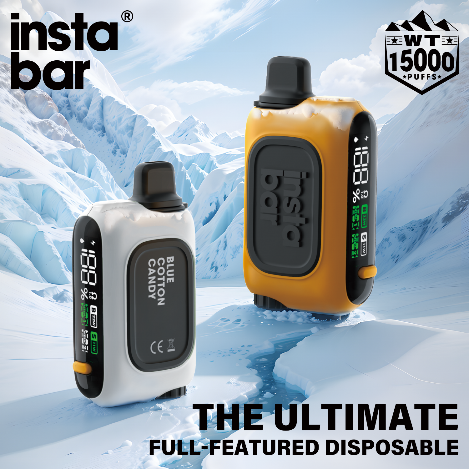 INSTABAR WT 15000 PUFFS - 10 Flavors (Over 90,000 positive reviews)