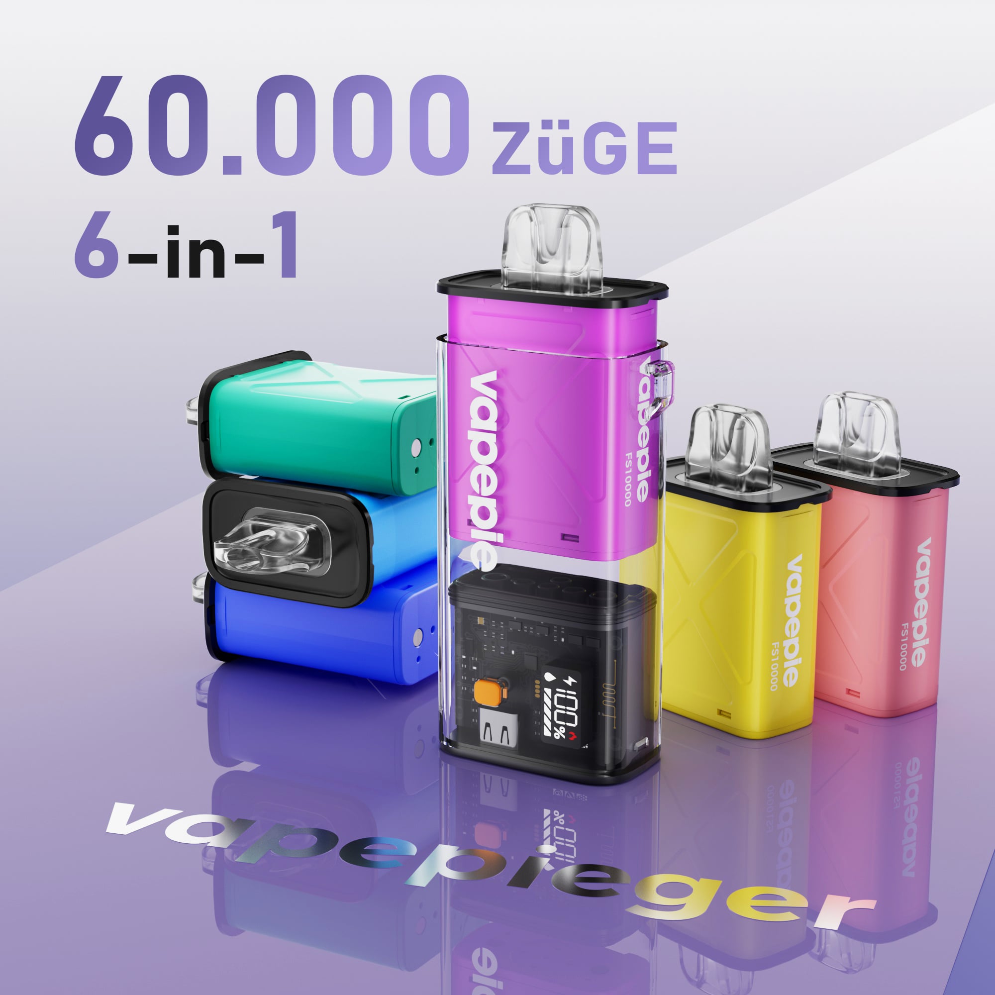 VAPEPIE Flexswitch 60.000 Züge Set | 1 Gerät + 6 Pods | 6-in-1 Smart-System -10%