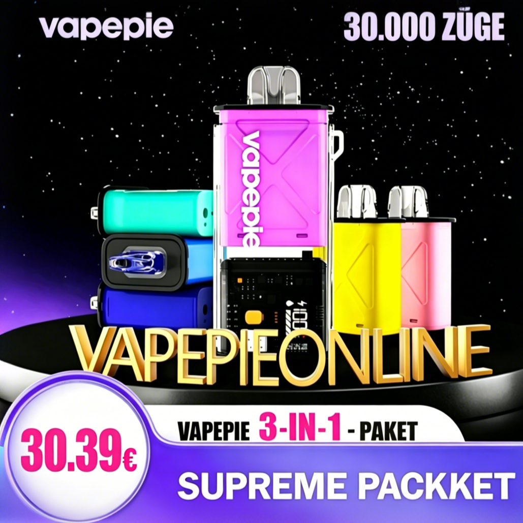 【1 Gerät + 3 Pods case-10%】VAPEPIE Starter Set  Bis zu 30.000 Züge