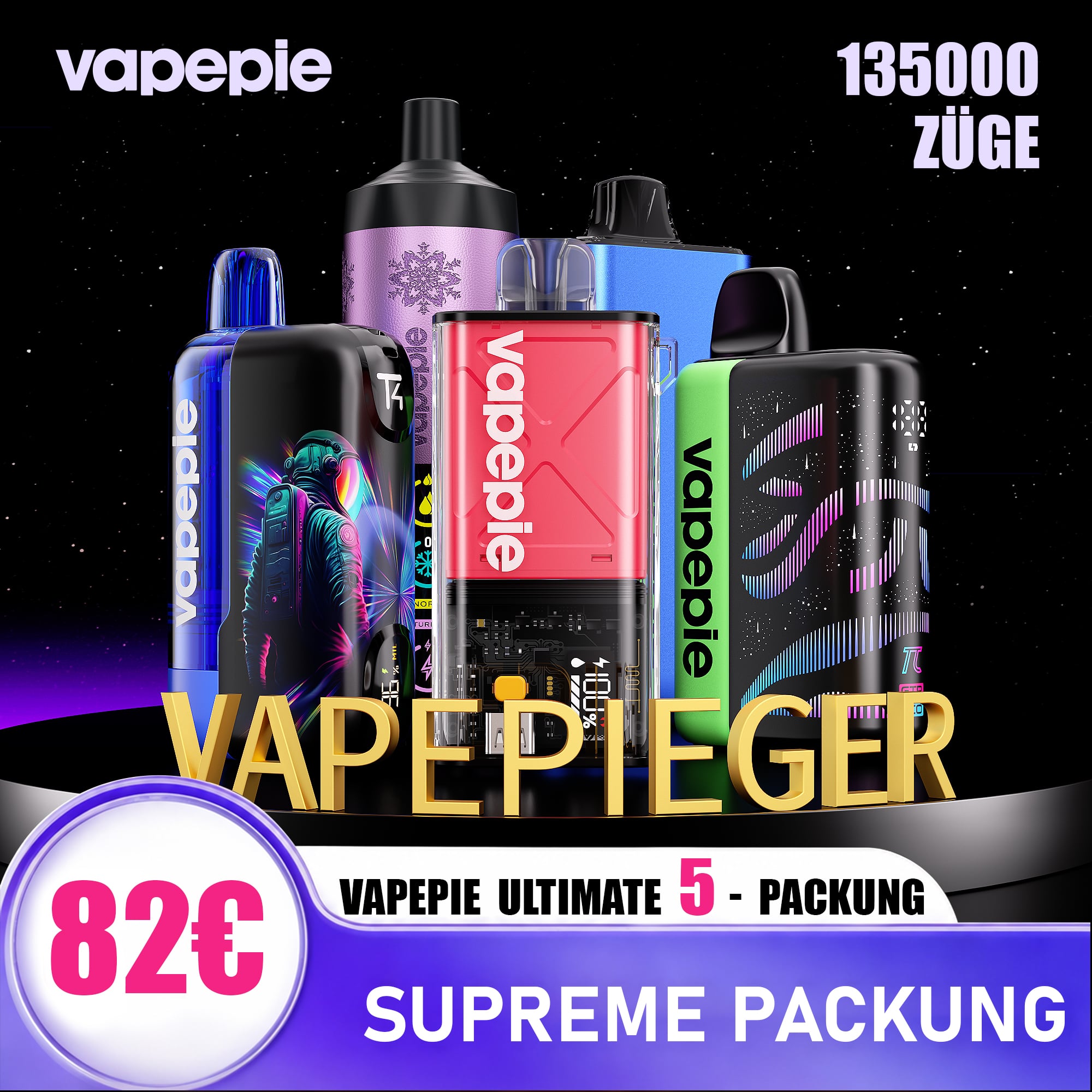 【5er-Bundle case -6%】VAPEPIE Ultimate 135K Züge