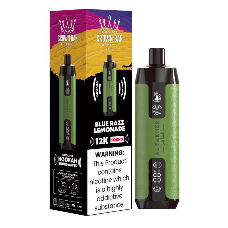 Blue Razz Lemonade Flavor Vape | Al Fakher 12000 Puffs Crown Bar