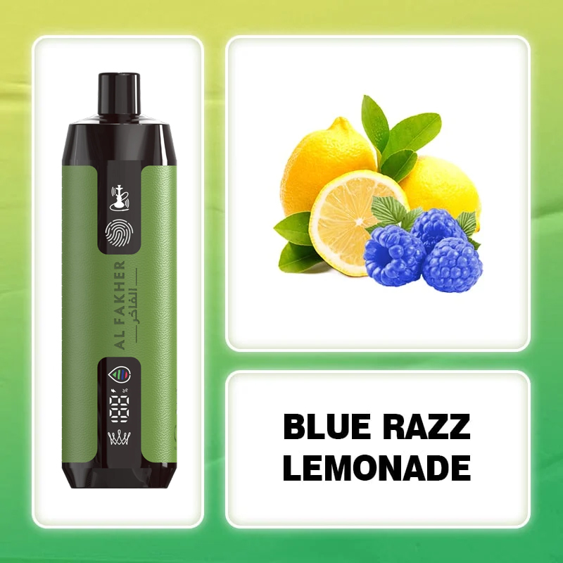 Blue Razz Lemonade Flavor Vape | Al Fakher 12000 Puffs Crown Bar