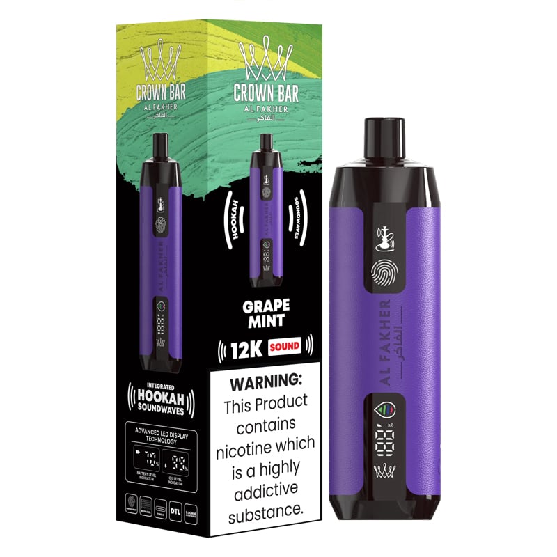 Grape Mint Flavor Vape | Al Fakher 12000 Puffs Crown Bar
