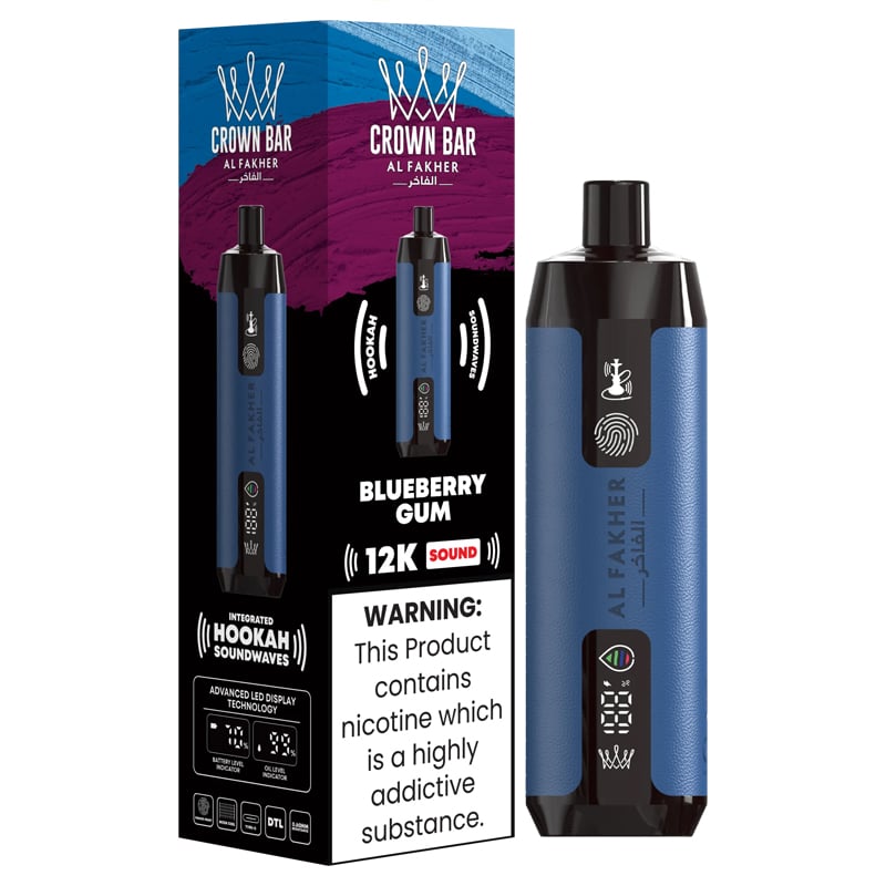 Blueberry Gum Flavor Vape | Al Fakher 12000 Puffs Crown Bar