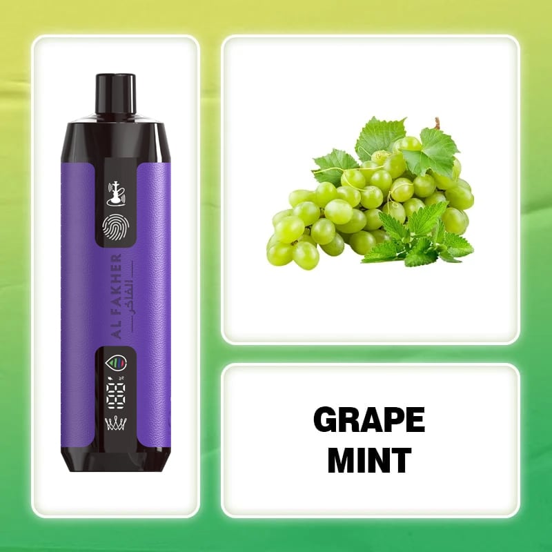 Grape Mint Flavor Vape | Al Fakher 12000 Puffs Crown Bar