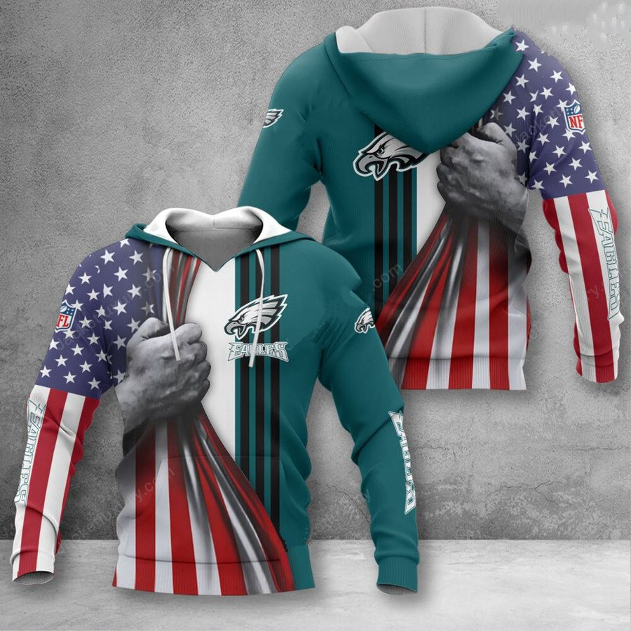 PHILADELPHIA EAGLES 3D HOODIE SKULL0804