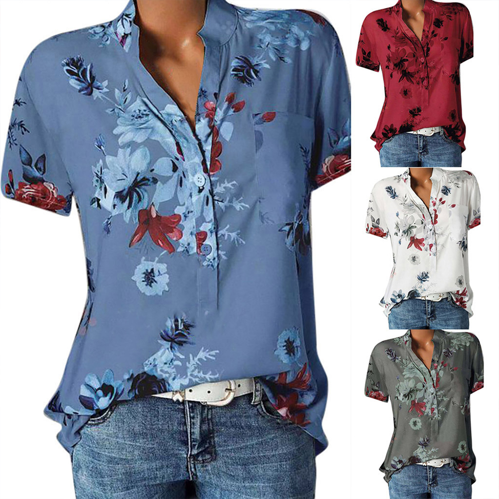 Castillotigo™ Camisa de manga corta con cuello alto estampado