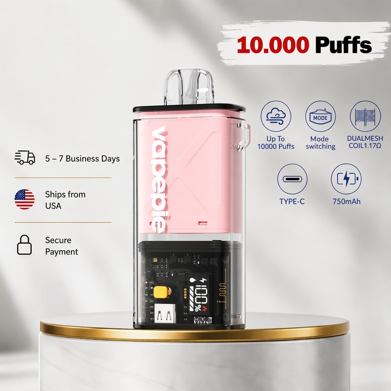 Vapepie 10K Flavor Bundle (1 Device + 5 Pods)