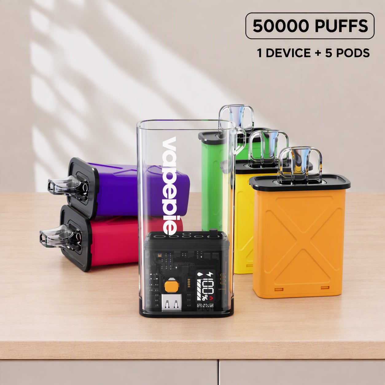 Vapepie 10K Flavor Bundle (1 Device + 5 Pods)