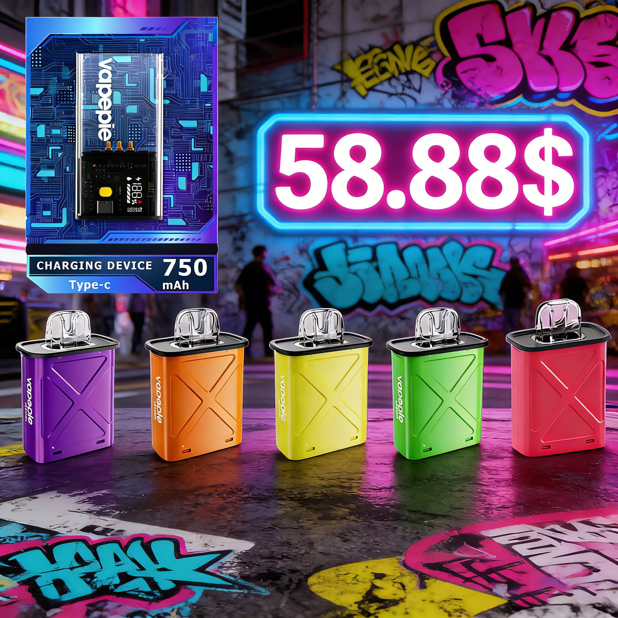 Custom Combo Package-🇺🇸Vapepie FlexSwitch 10000 Puff Refillable Pod Vape With 5 10000 Puff Pod（Multiple flavors are available）More intelligent, more eco-friendly, more economical.