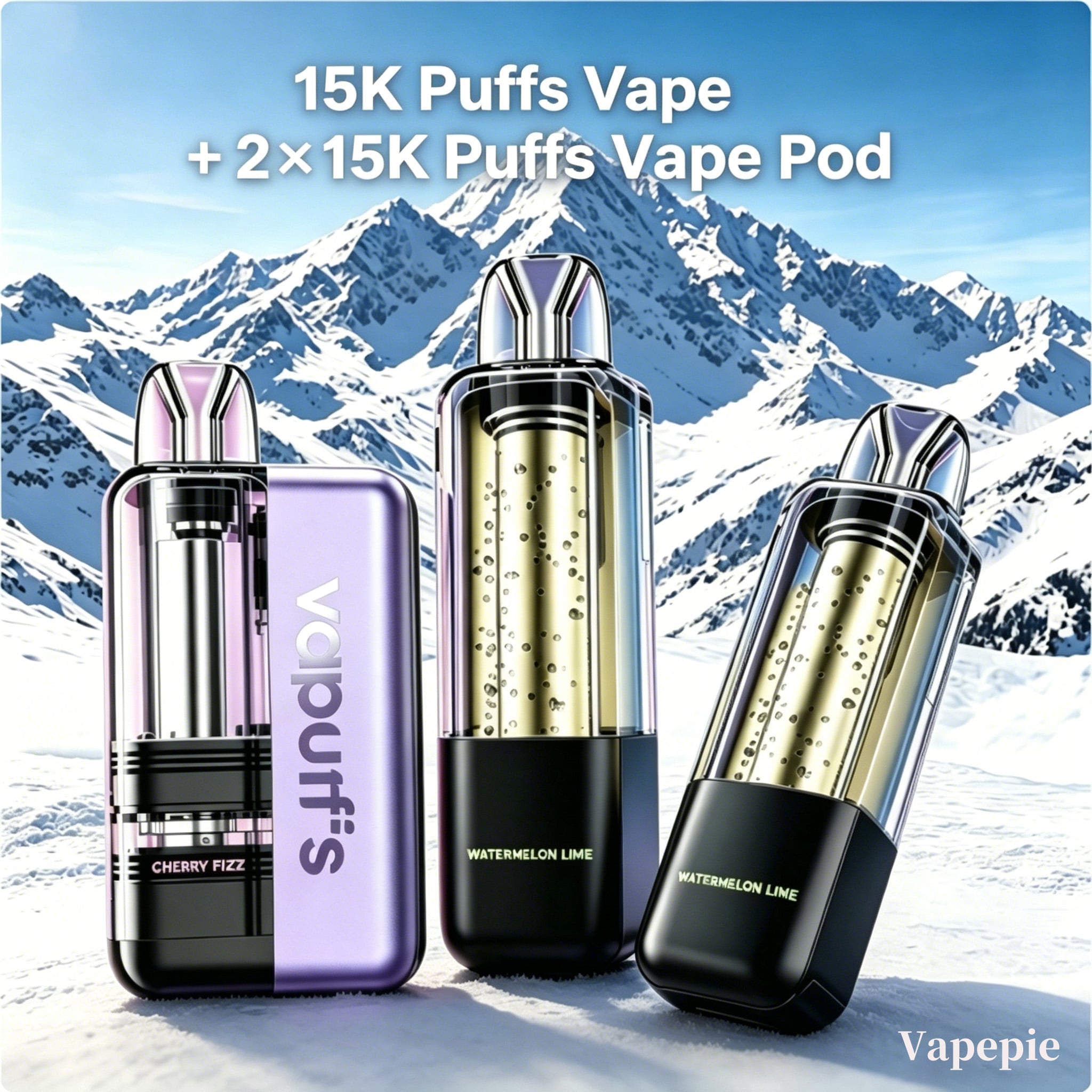 15K Double Pod Bundle -15K Puffs Vape + 2×15K Puffs Vape Pod (Multiple flavors are available)