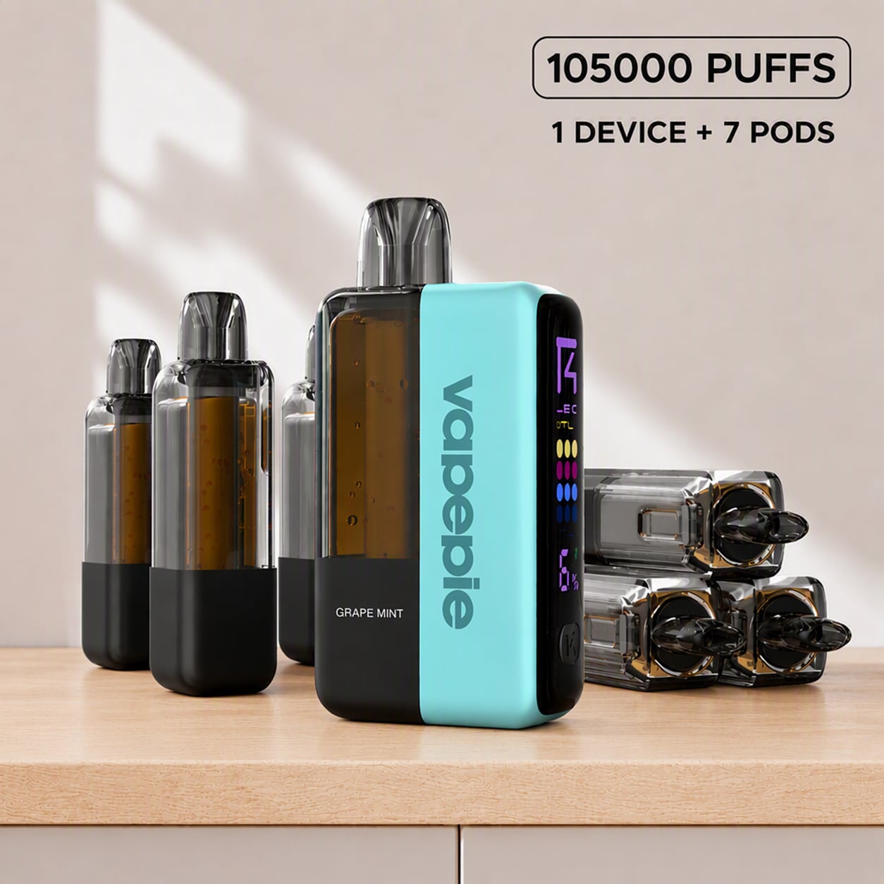 Vapepie 15K Ultimate Bundle – (1 Device + 7 Pods)
