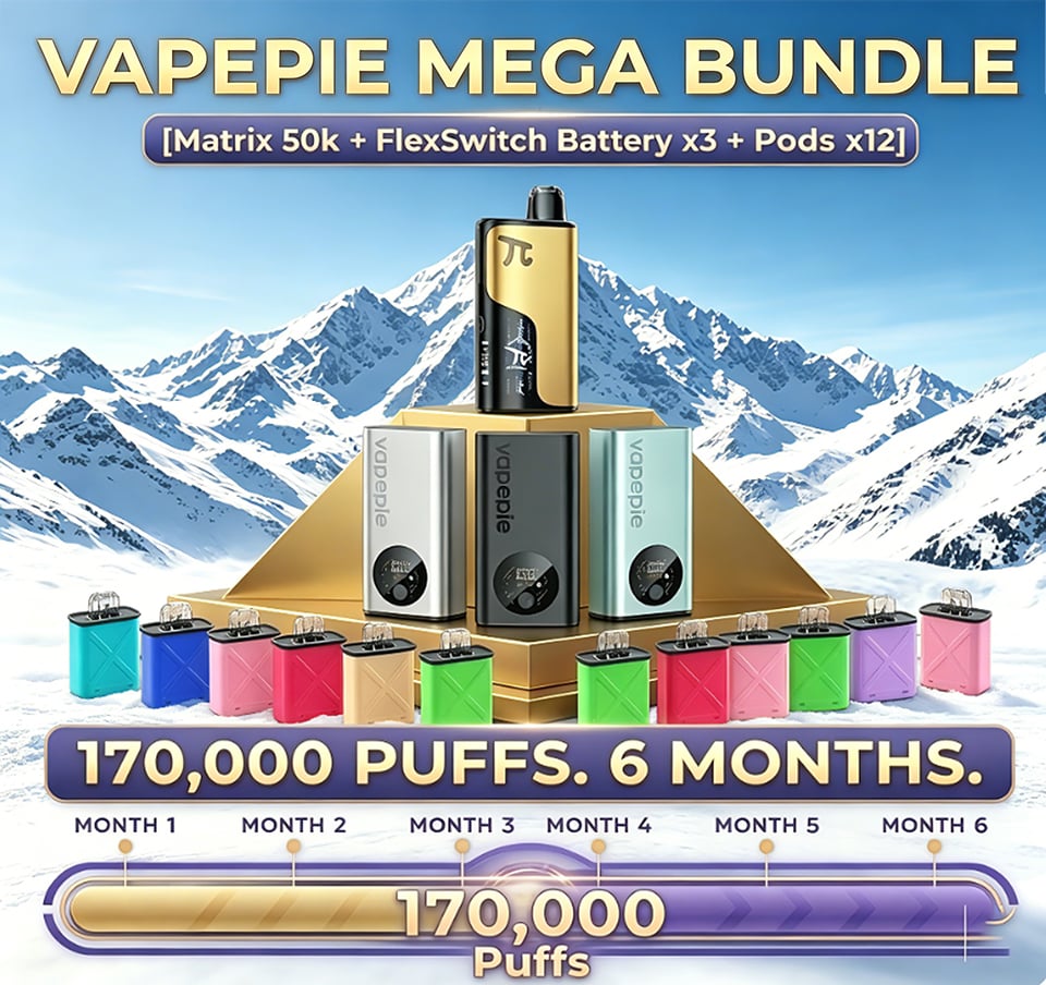 Vapepie Best 170k Puffs Vape Bundle | 6-Month Vaping Supply | Matrix & FlexSwitch | CN Warehouse