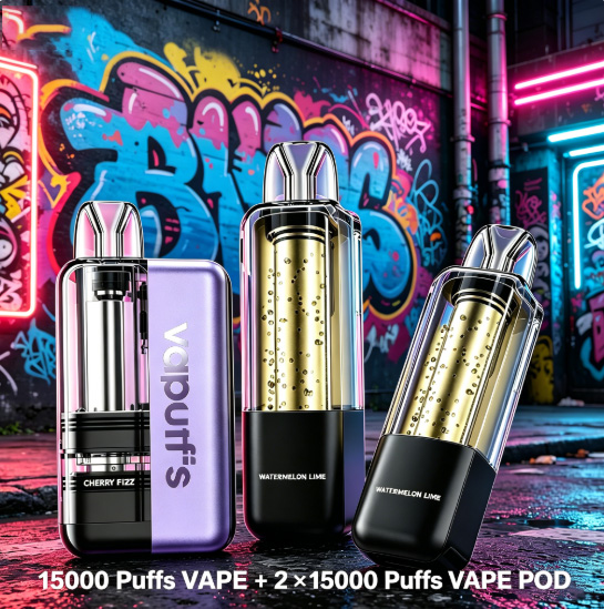 15K Double Pod Bundle -15000 Puffs Vape + 2*15000 Puffs Vape Pod (Multiple flavors are available)