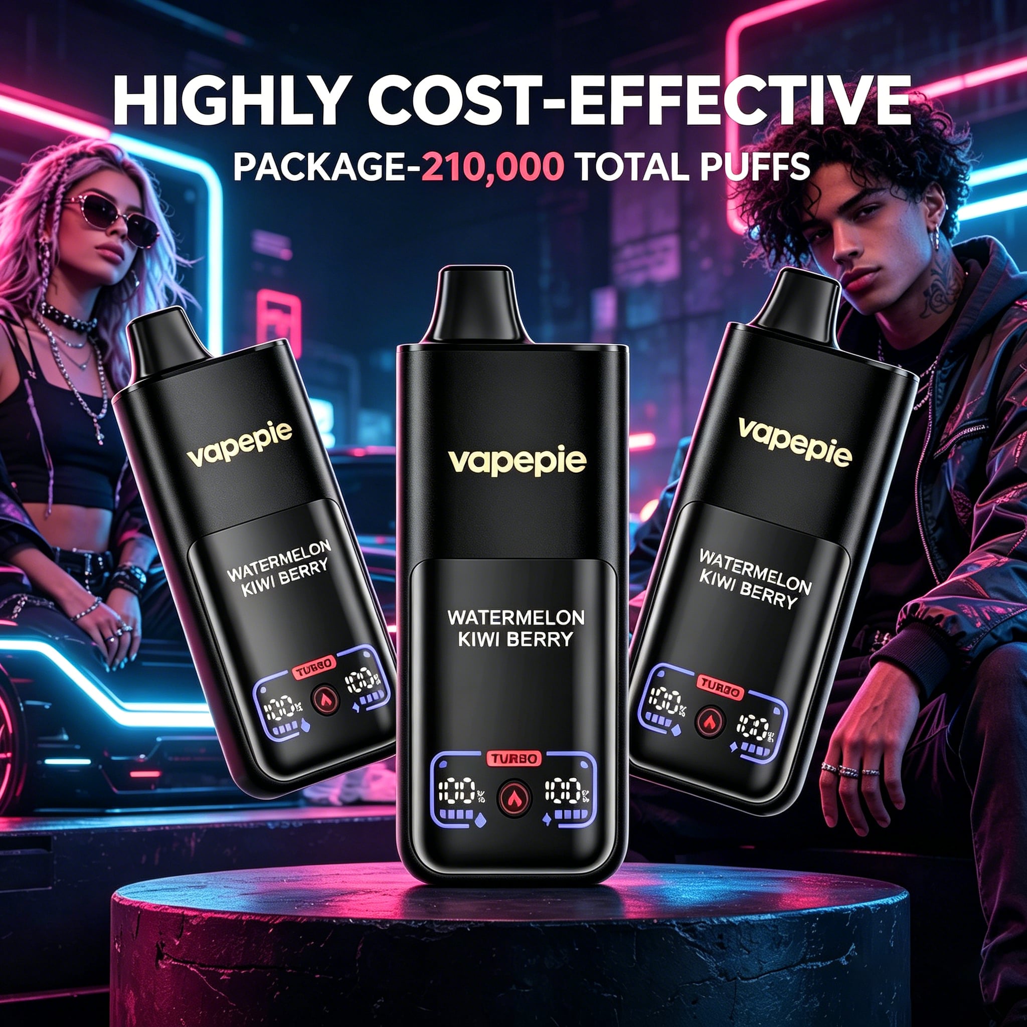 Three-piece set ( 210000 Puffs )-Mega 70000 Puffs Disposable Vape