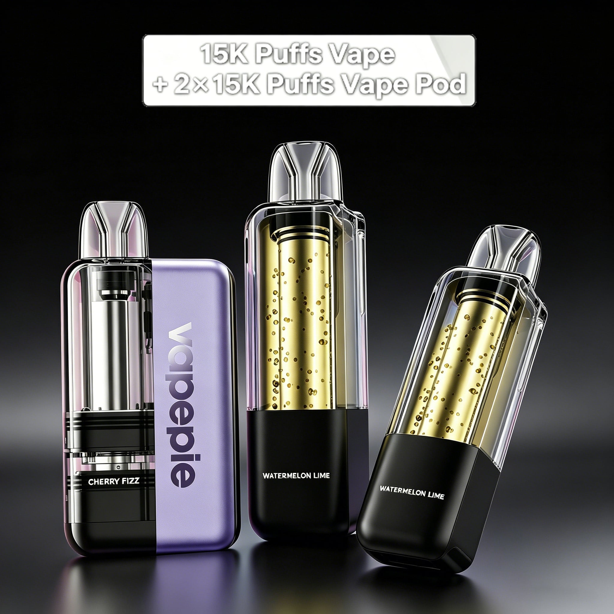 15K Double Pod Bundle -15K Puffs Portable Device + 2×15K Puffs Pod (Multiple flavors are available)