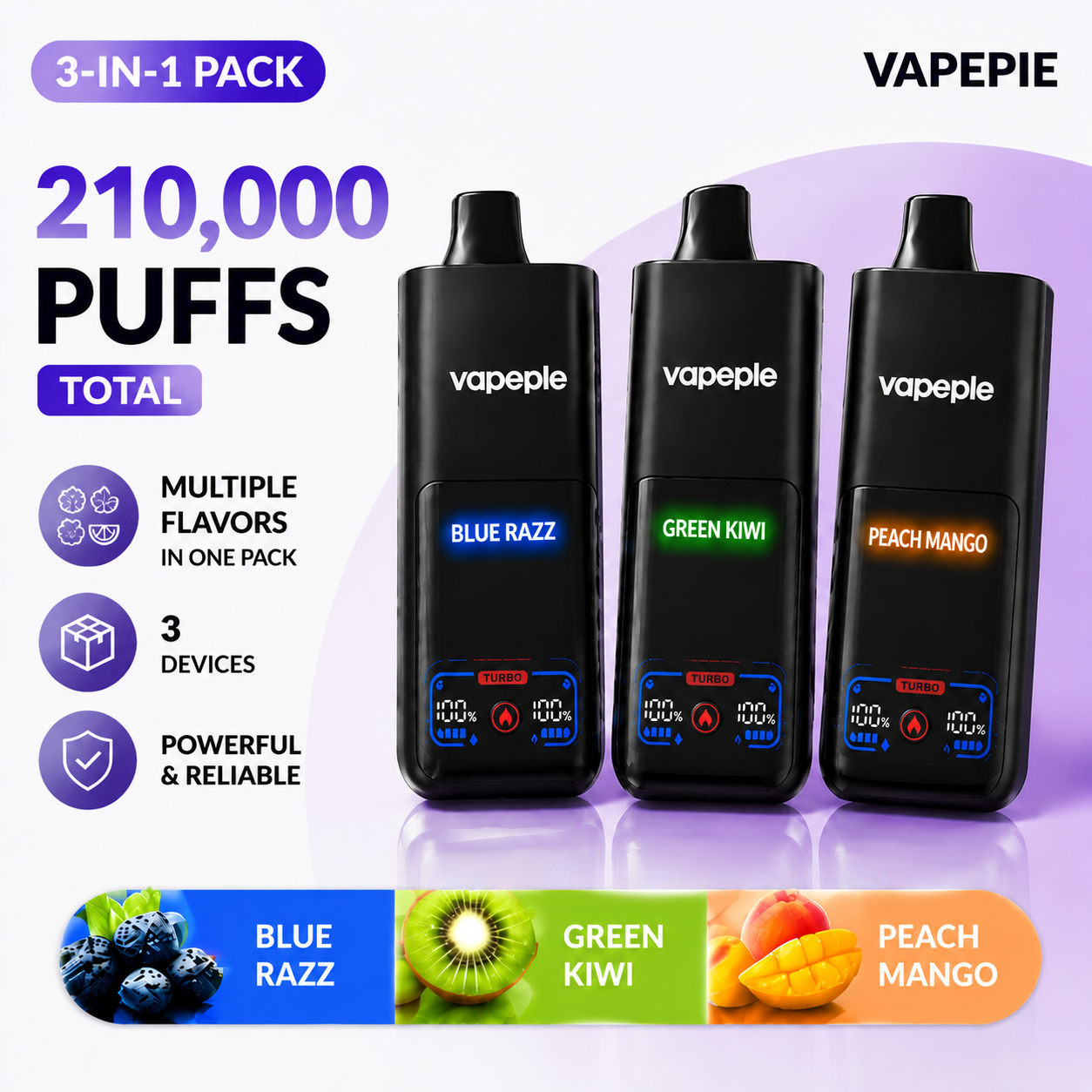 Ultimate 70K×3 Value Bundle – 210K Total Puffs