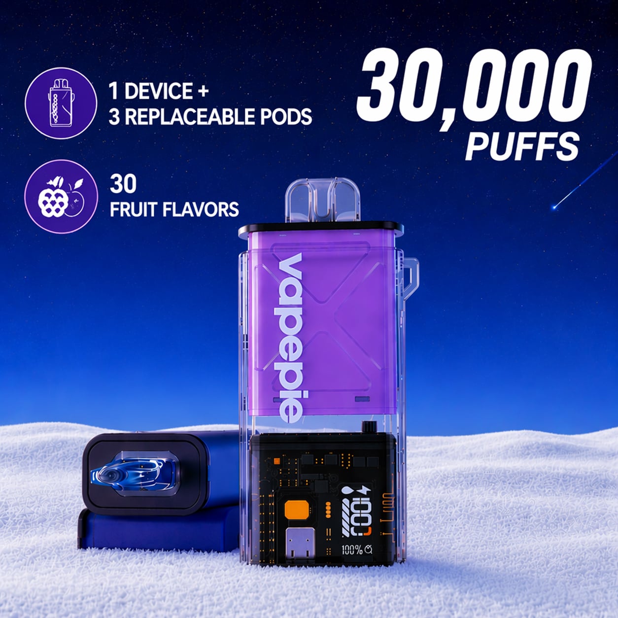Vapepie 10K Starter Bundle (1 Device + 3 Pods)